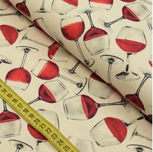 Tecido Estampado para Patchwork - Bon Vivant : Taças de Vinho (0,50x1,40)