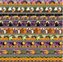 Tecido Estampado para Patchwork - Halloween : Barrados Assustadores (0,50x1,50)
