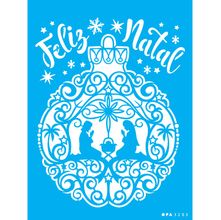 Stencil Opa 15 X 20 cm - Bola de Natal Manjedoura - 3283