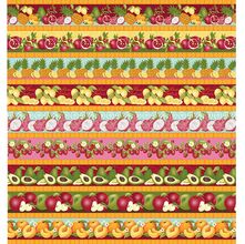 Tecido Estampado para Patchwork - Barrado Frutas (0,50x1,40)