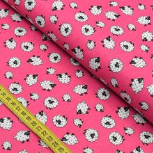 Tecido Estampado para Patchwork - Essentials Ovelhas Fundo Pink (0,50x1,40)