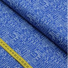 Tecido Estampado para Patchwork - Essentials Ferramentas Fundo Azul (0,50x1,40)