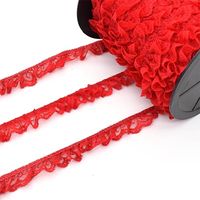 Renda de Nylon Franzida Najar 21mm - 50 Metros 07 vermelho