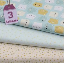 Kit de Tecido Ursinhos Baby Verde (30x70) 3 Estampas
