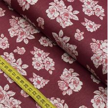 Tecido Estampado para Patchwork - Provençal : Floral Bordô (0,50x1,40)