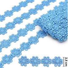 Guipir Flor 2,5cm CHL 207 Azul Turquesa - 13,7 Metros