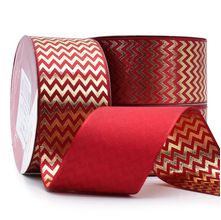 Fita de Cetim Natal Coleção Tradicional 38mm com 10 Metros - 697 Chevron