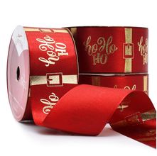 Fita de Cetim Natal Coleção Kids 38mm com 10 Metros - 652 Ho Ho Ho Vermelho