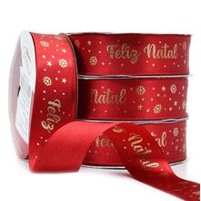 Fita de Cetim Natal Coleção Tradicional 22mm com 10 Metros - 289 Feliz Natal