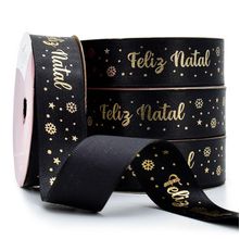 Fita de Cetim Natal Coleção Elegance 22mm com 10 Metros - 666 Feliz Natal