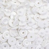 Botão de Pressão Coração Plástico Ritas 12mm - 50 Unidades Branco