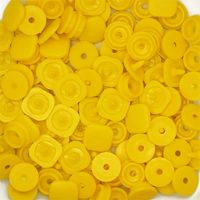 Botão de Pressão Quadrado Plástico 15mm - 50 Unidades Amarelo