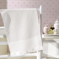 Toalha Lavabo Para Bordar Velour Jacquard Baby Classic - Döhler Branco