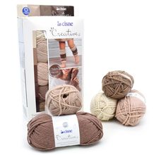 Kit Lã Cisne Creative 5 Novelos - Tons de Marrom
