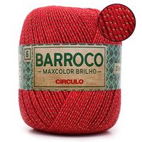 Barbante Barroco MaxColor Brilho nº 6 200g 3501 - vermelho