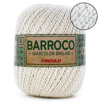 Barbante Barroco MaxColor Brilho nº 6 200g 8001 branco