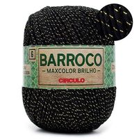 Barbante Barroco MaxColor Brilho nº 6 200g 8990 preto