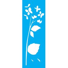 Stencil Opa 10 x 30 cm - Flor Hortênsia - 1789