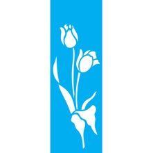 Stencil Opa 10 x 30 cm - Flores Tulipas II - 1720