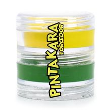 Tinta Pintura Facial Cremosa Pintakara Verde e Amarelo - Torcedor Brasil