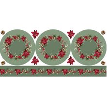 Tecido Estampado para Patchwork - Storia Stampa Natal: Painel Jogos Americano Verde (0,60x1,40)