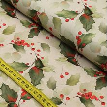 Tecido Estampado para Patchwork - Storia Stampa Natal : Baunilha Fundo Bege (0,50x1,40)