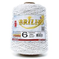 Barbante Brilho Fial nº 6 - 536 Metros  03d branco/ouro