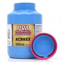 Tinta PVA Fosca para Artesanato 500ml - Acrilex 503 - azul celeste