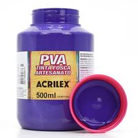 Tinta PVA Fosca para Artesanato 500ml - Acrilex 516 - violeta