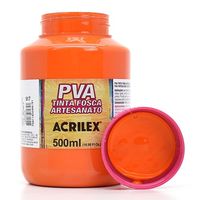 Tinta PVA Fosca para Artesanato 500ml - Acrilex 517 - laranja