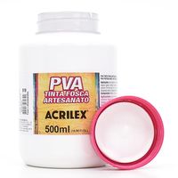 Tinta PVA Fosca para Artesanato 500ml - Acrilex 519 - branco