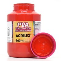 Tinta PVA Fosca para Artesanato 500ml - Acrilex 541 - vermelho vivo