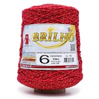 Barbante Brilho Fial nº 6 - 536 Metros  79d vermelho/ouro