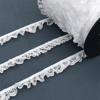 Renda de Nylon Franzida Najar 21mm - 50 Metros 01 branco