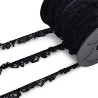 Renda de Nylon Franzida Najar 21mm - 50 Metros 19 preto