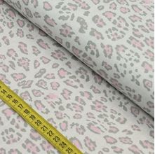 Tecido Estampado para Patchwork - Essentials Pele de Onça Cinza com Rosa (0,50x1,50)