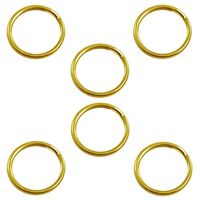 Argola de Metal Círculo 10mm - 6 Unidades Dourado