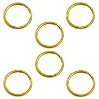 Argola de Metal Círculo 10mm - 6 Unidades Dourado