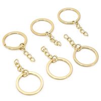 Argola de Metal com Corrente Círculo 30mm - 6 Unidades Dourado