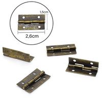 Junção (Dobradiça) 26 x 15 mm - 4 unidades Ouro velho