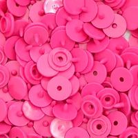 Botão de Pressão Fosco Redondo Plástico Ritas 12mm - 50 Unidades Rosa choque