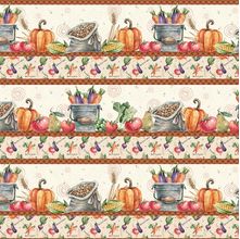 Tecido Estampado para Patchwork - Barrados : Barrado Minha Horta  (0,50x1,40)