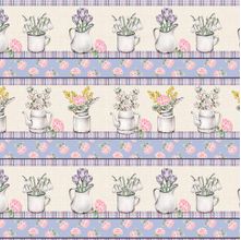 Tecido Estampado para Patchwork - Barrados : Barrado Flores do Meu Jardim (0,50x1,40)