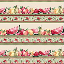 Tecido Estampado para Patchwork - Barrados : Barrado Frutas (0,50x1,40)