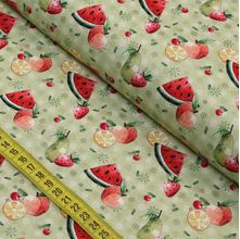 Tecido Estampado para Patchwork - Barrados : Frutas (0,50x1,40)