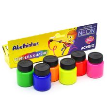 Tinta Guache Neon Acrilex - 6 Cores