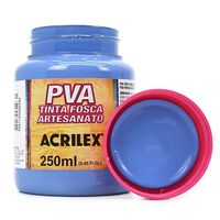 Tinta PVA Fosca para Artesanato 250ml - Acrilex 825 - azul country