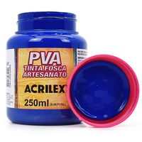 Tinta PVA Fosca para Artesanato 250ml - Acrilex 501 - azul turquesa