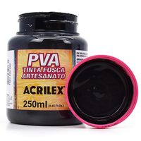 Tinta PVA Fosca para Artesanato 250ml - Acrilex 520 - preto