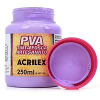 Tinta PVA Fosca para Artesanato 250ml - Acrilex 528 - lilás